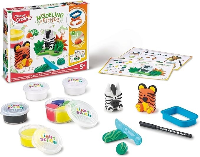 Modeling Clay with small tools wild edition kids fun activity holiday gift