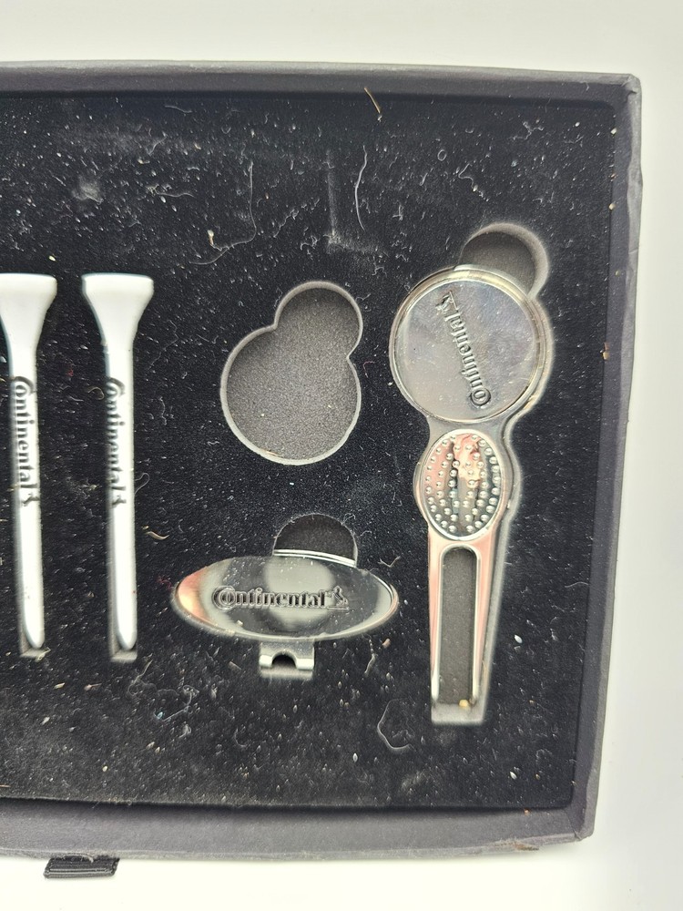Continental Golf Accessory Gift Set – Divot Tool, Ball Marker, Tees, Hat Clip