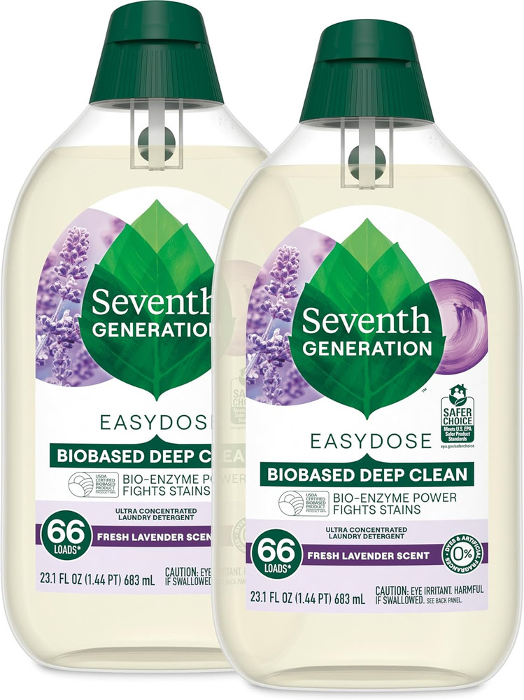 Seventh Generation Easydose Laundry Detergent Fresh Lavender Scent 2 Pack Ultra