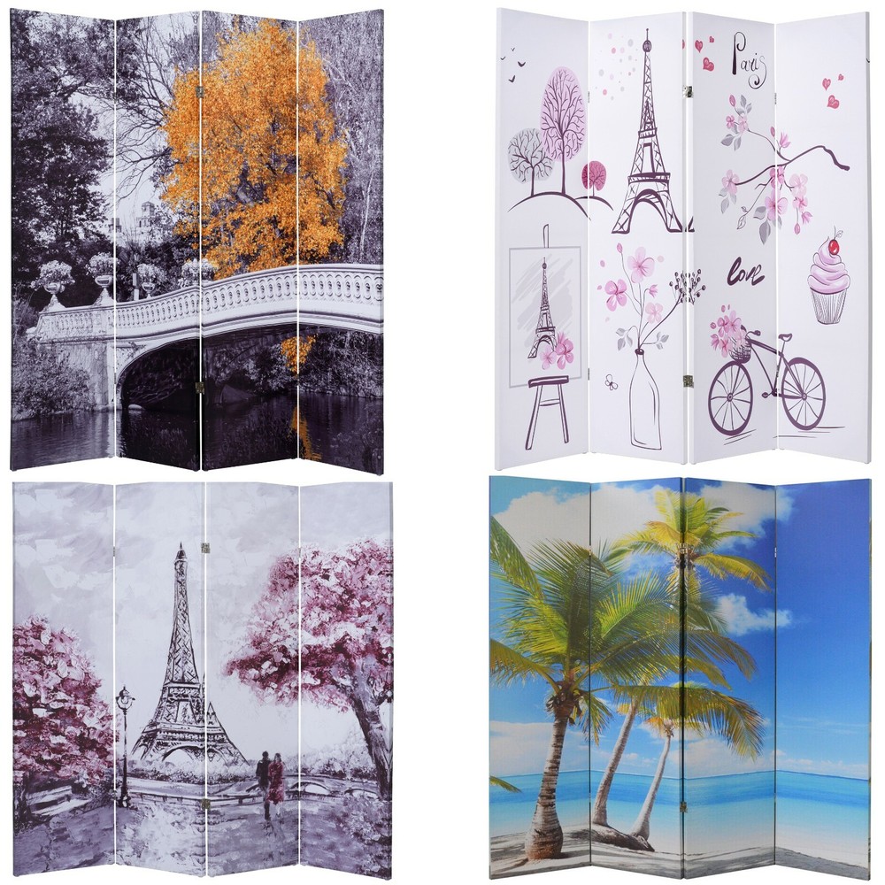 4, 6, 8 Panel Canvas Room Screen Divider Double-Sided Digital Print