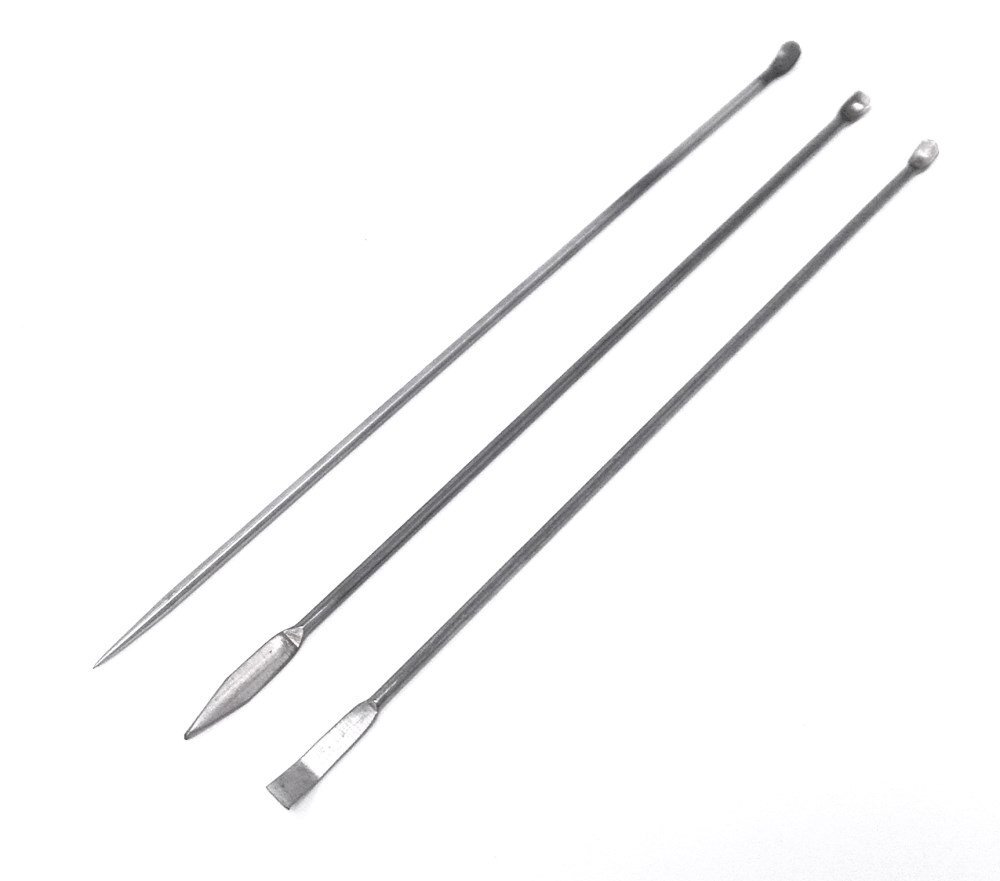 3pcs Stainless Steel Long Handle Micro Lab Scoop Reagent Sampling Spoon Lab S...