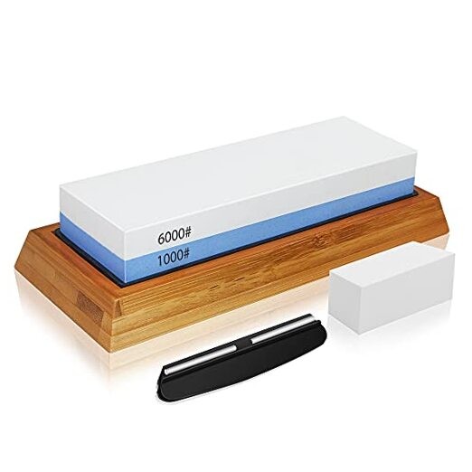 Whetstone Knife Sharpening Stone Set, 2-Sided Premium Wet Stone Sharpener