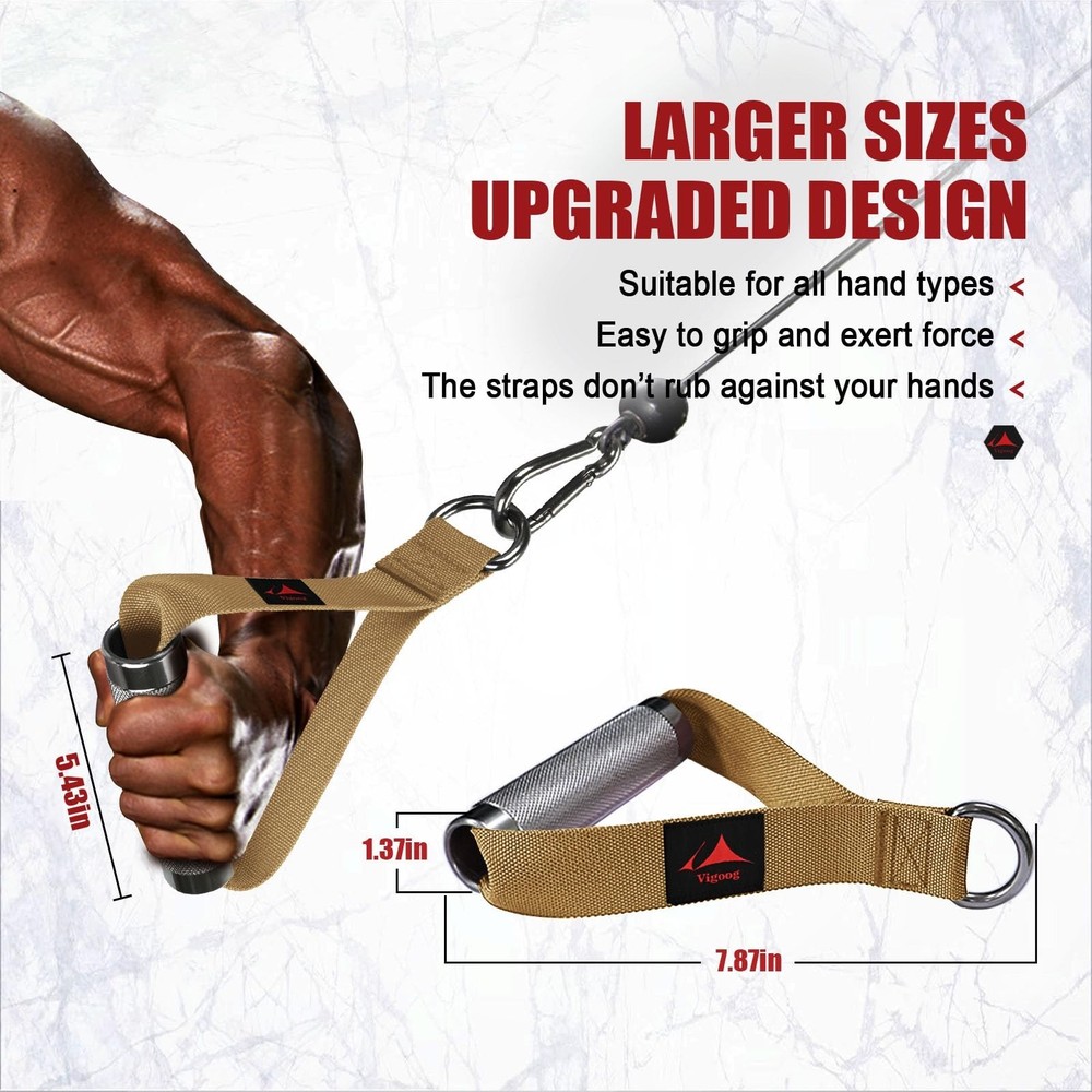 Heavy Duty Metal Workout Handles，Replacement Grip Attachments for Cable M