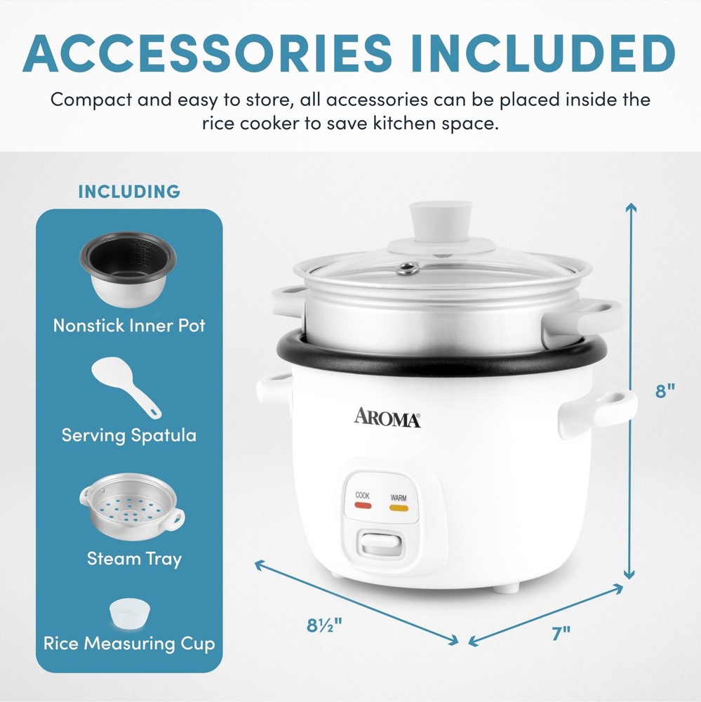 ® Rice Cooker, 2-Cup (Uncooked) / 4-Cup (Cooked), Steamer, Grain Cooker, Soup...
