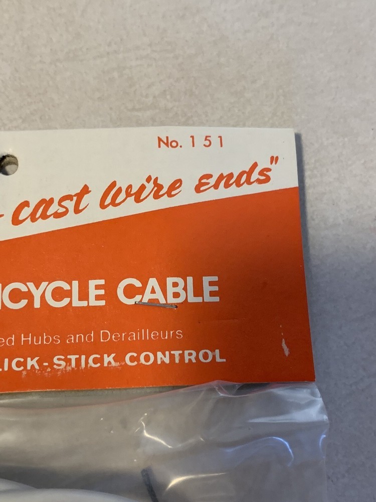 White Cherry 3-5 Speed Bicycle Cable - No 151 - Twist Grip & Click Stick Control