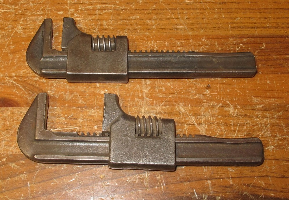 2 STANARD ADJUSTABLE 9" AUTO WRENCHES SHORTENED TO 7" LONG