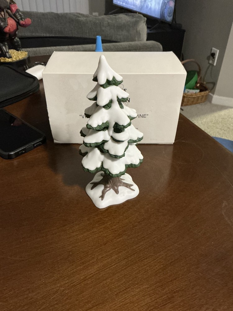 Herritage village collection Small handpainted procelain pine tree