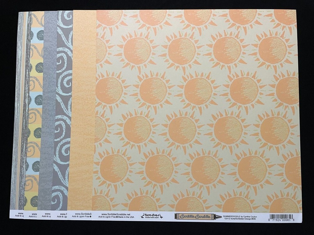 SCRIBBLE SCRABBLE "SUMMERDOODLES" 12X12 DS HEAVY PAPERS