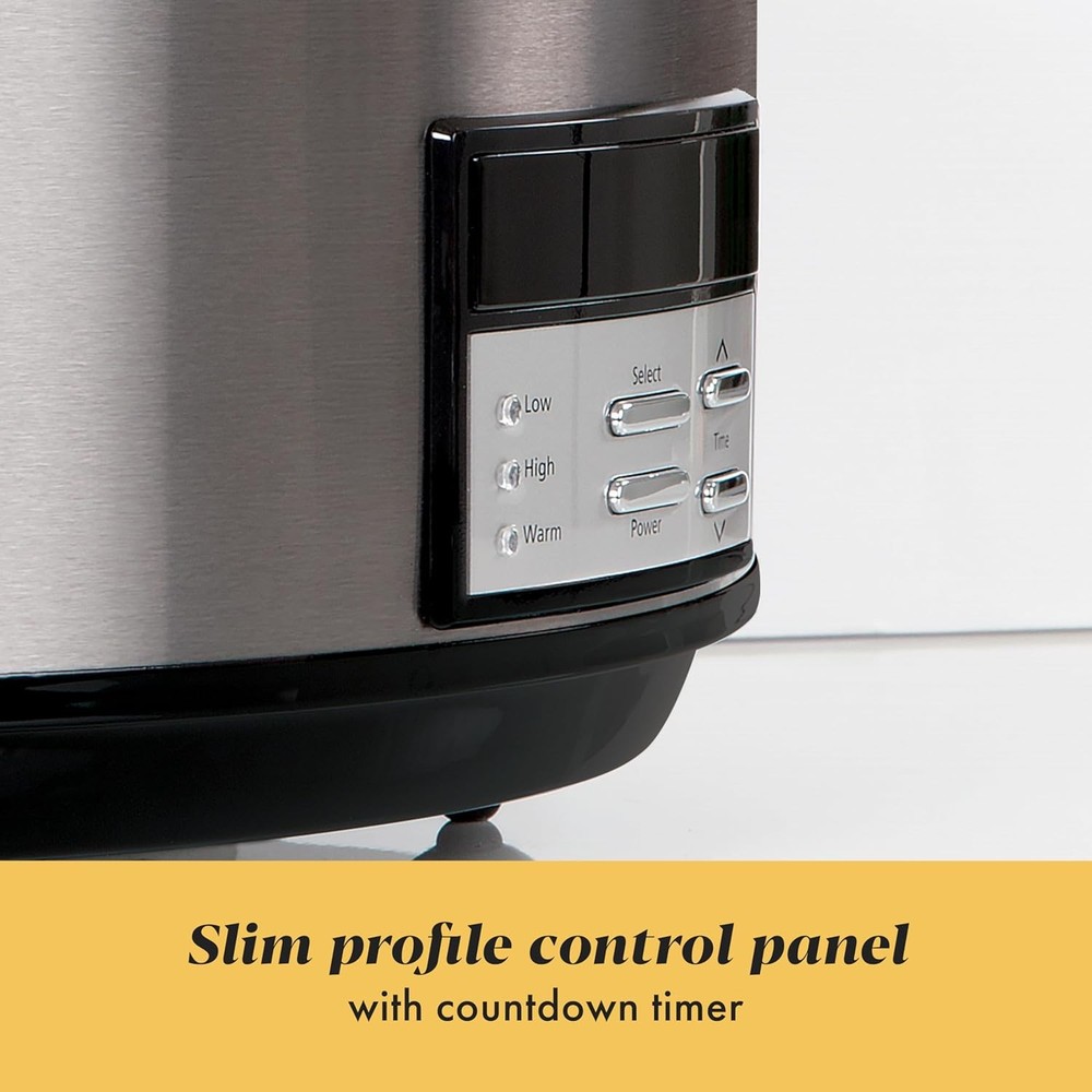 Crock-Pot Large 8-Quart Programmable Slow Cooker with Auto Warm Setting Black