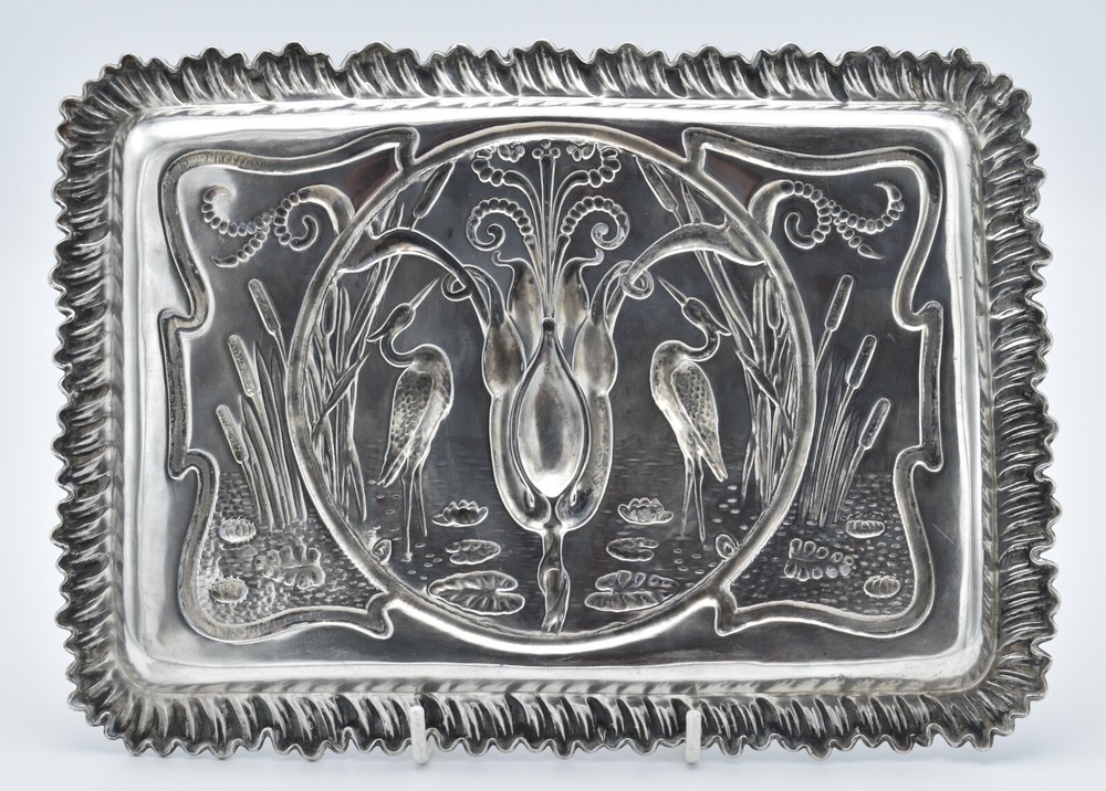 Antique Solid Silver Tray Aesthetic Movement Edwardian 1903