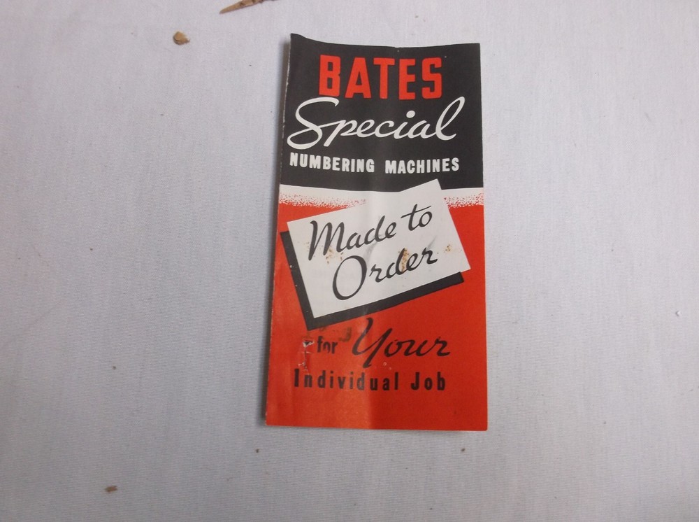 Rare Vintage Bates 6 Wheel Numbering Machine box with Documentation