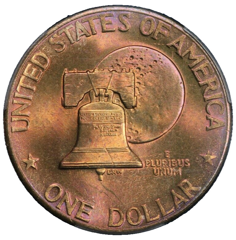 1976 Eisenhower Dollar Type 2 PCGS MS-64 Monster Toned Two Sided Toning Ike