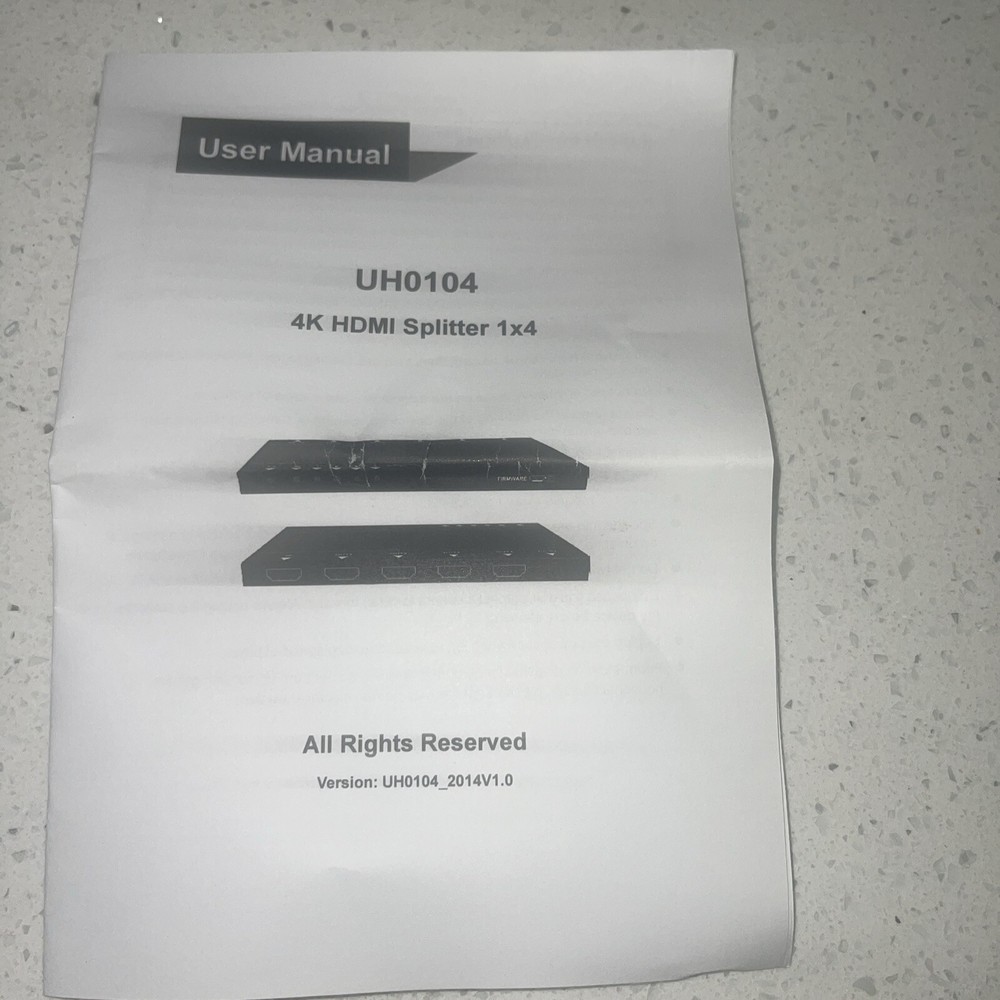 4K HDMI Splitter 1x4 ~ UH0104