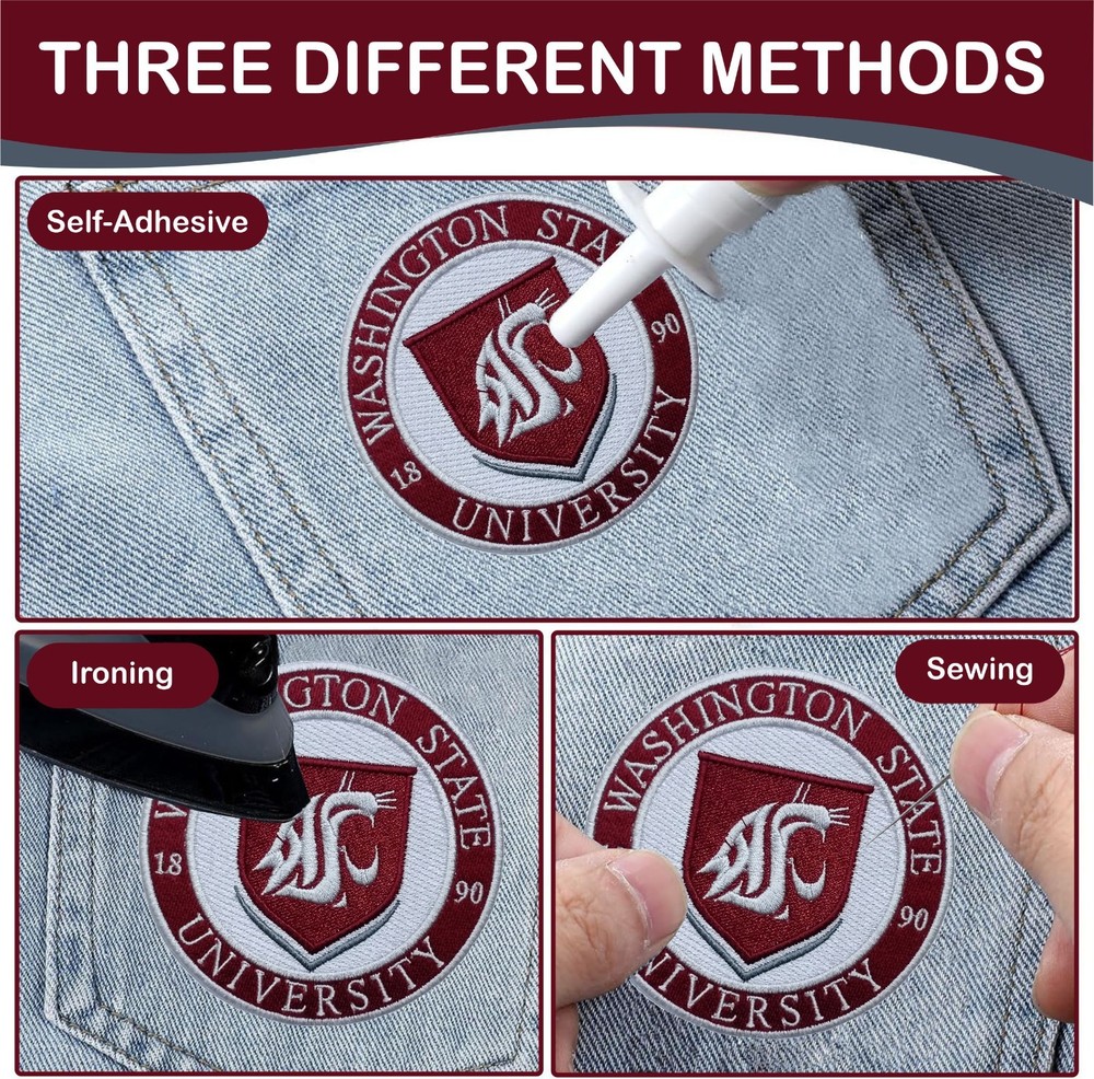Washington State University Logo Iron On Patch - Sew Patch - Embroidered Patch