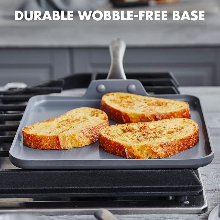 GreenPan Lima Ceramic Nonstick 11" Square Griddle - Oven & Broiler Safe, Gray