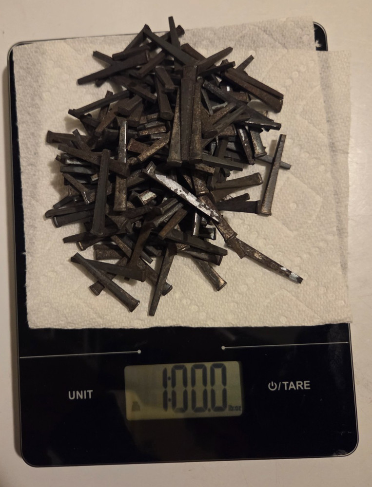 1 lb 1.5" Old iron square nails 1800s
