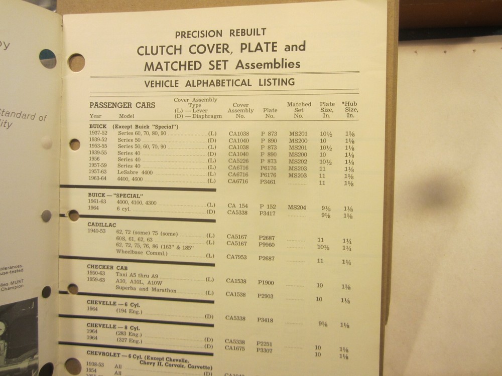 1964 Champion rebuilt clutch catalog