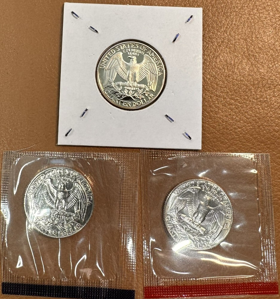 1987 P, D, & S WASHINGTON QUARTERS BU & PROOF