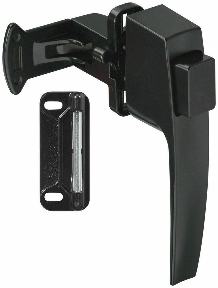 National Hardware N178-392, Pushbutton Latch, 1-3/4" Hole Spacing, Black, FS