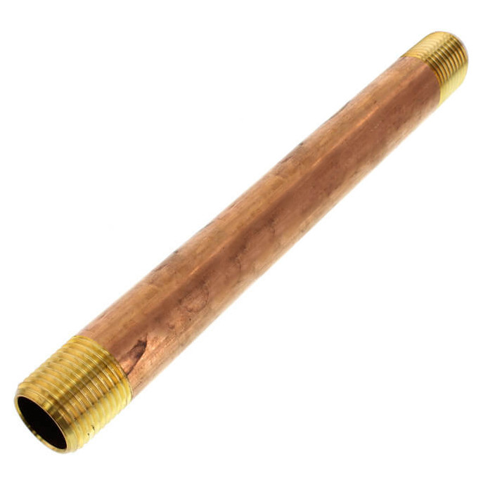 Plumbing Brass Pipe Nipple 4" MPT x 10" Long, Male Threaded
