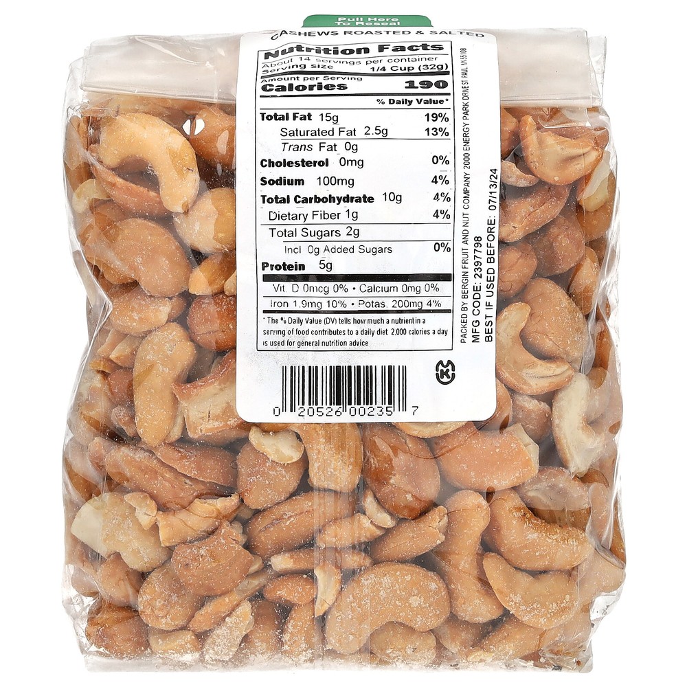 Cashews, Roasted & Salted, 16 oz (454 g)