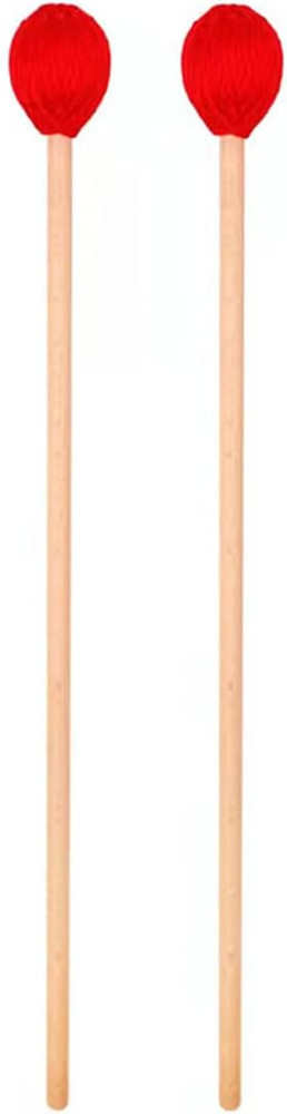 Medium Hard Red Yarn Marimba Mallets with Maple Handles for Percussion Marimba P