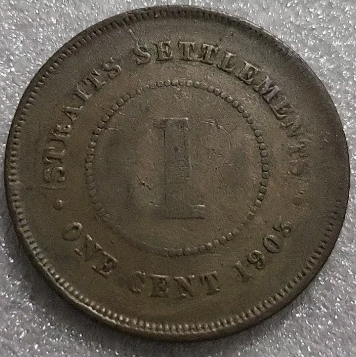 1903 STRAITS SETTLEMENTS 1 CENT - KING EDWARD - (1155)
