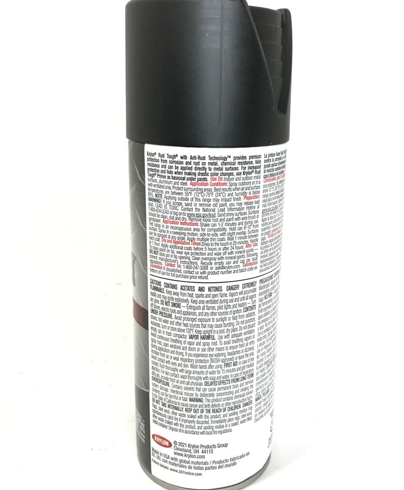 KRYLON 9218-4 PACK FLAT BLACK Rust Tough Protective Enamel - 40% Stronger - 12oz