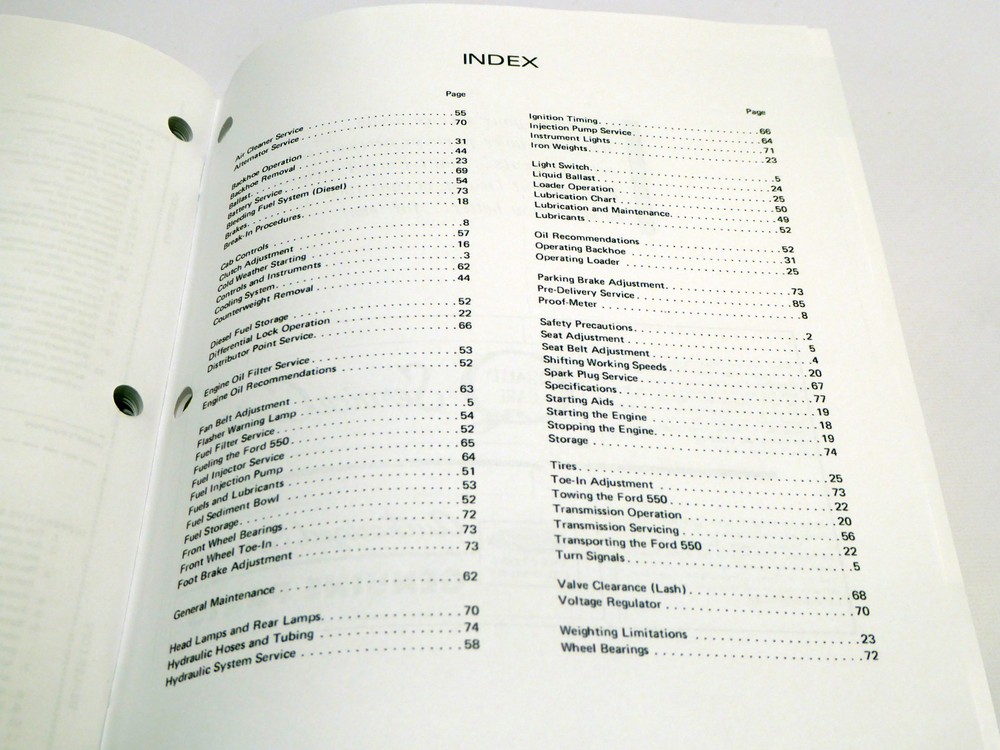 Ford 550 Tractor Loader Backhoe Operators Manual Maintenance Guide Book NEW