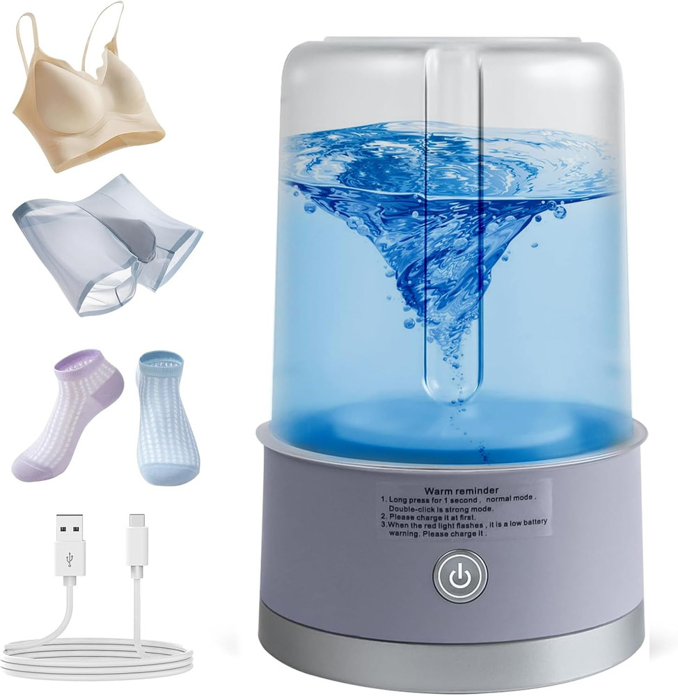 "Portable Mini Washing Machine Compact Washer Quiet Energy Efficient Purple"