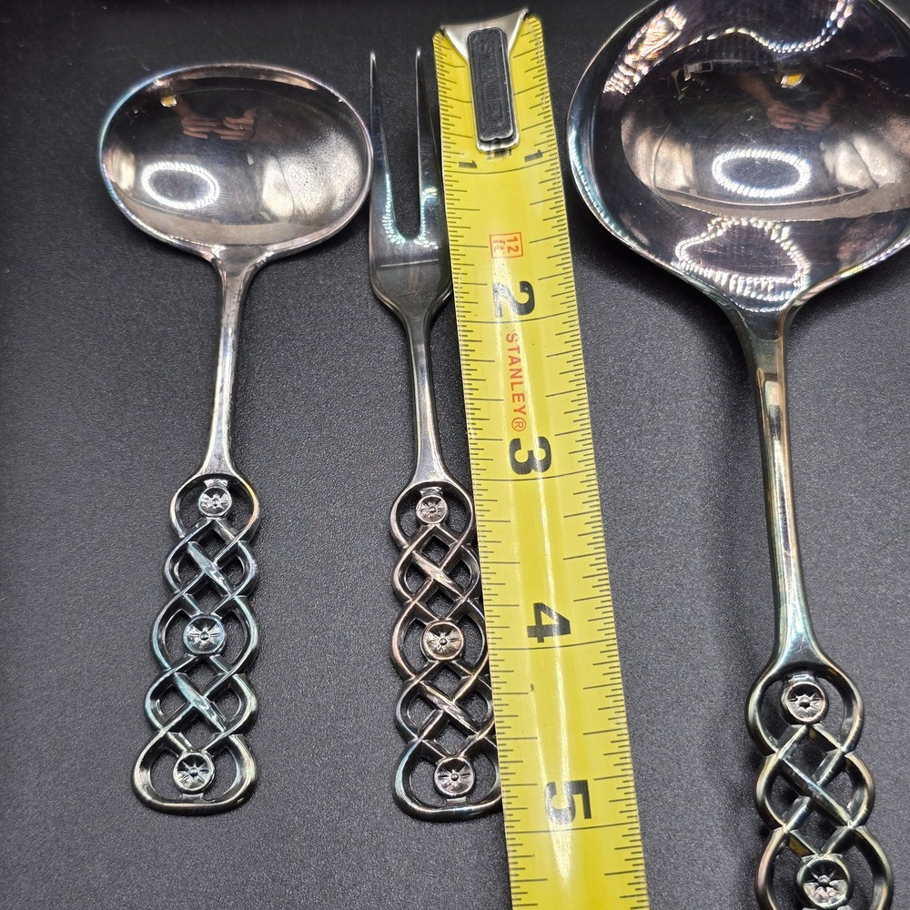vintage 5 piece David Andersen 830s Silver Ringebu Serving Set spoon knife fork