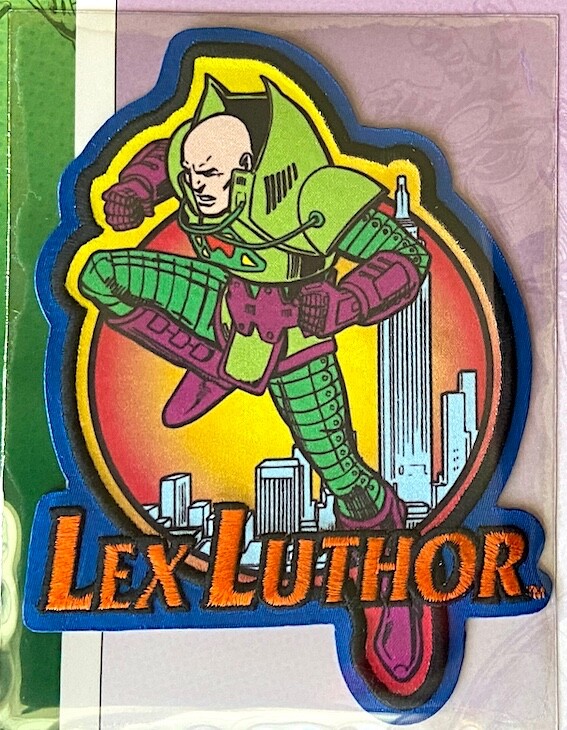 LEX LUTHOR PATCH on INFO CARD ~ Willabee & Ward ~ DC COMICS PATCH COLLECTION