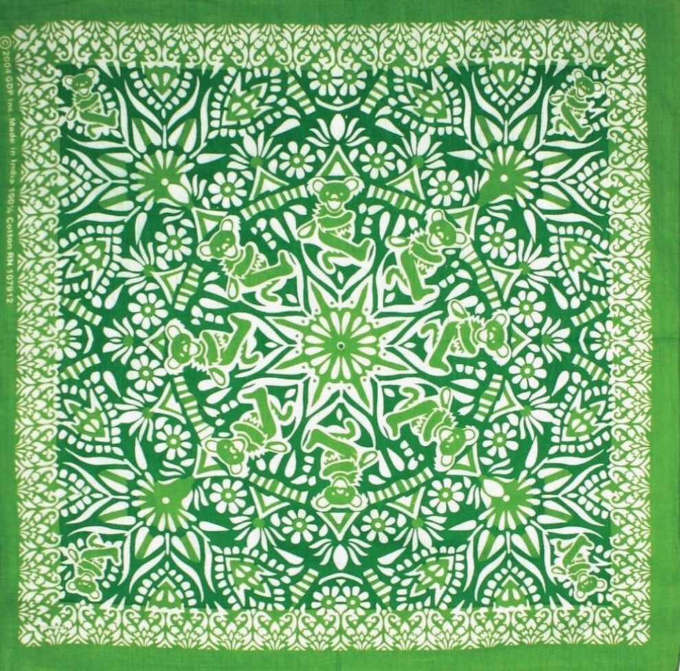 GRATEFUL DEAD DANCING BEARS MANDALA BANDANA
