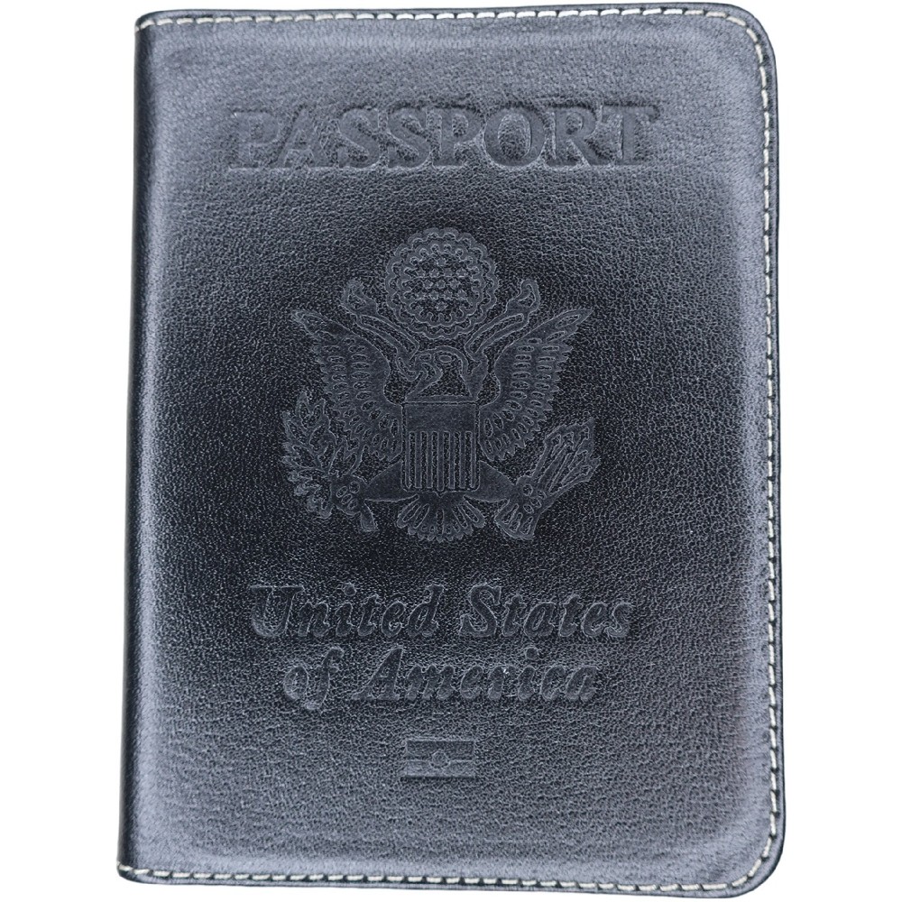 US Crest RFID Blocking PASSPORT WALLET HOLDER Case Alpaca Leather