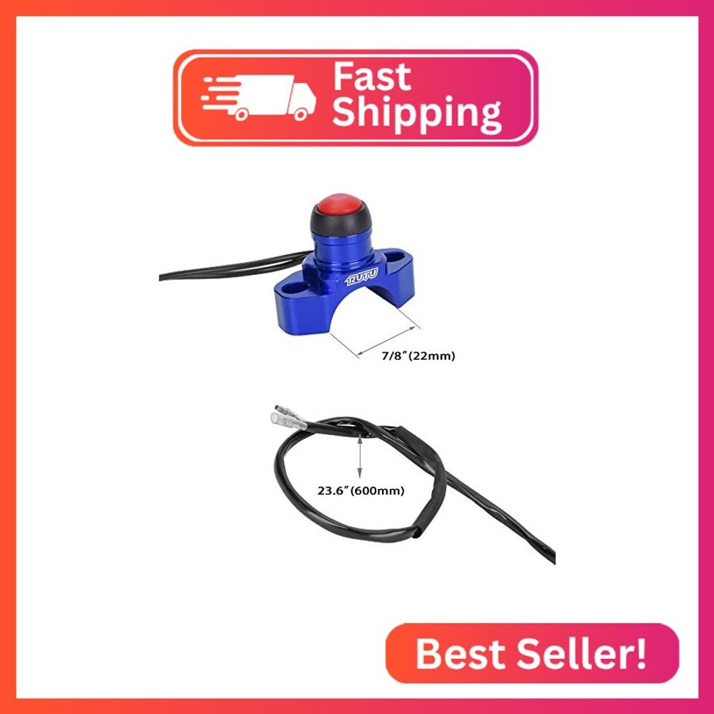CNC Universal Motorcycle Engine Stop Start Kill Switch Button for Motorcycle, AT