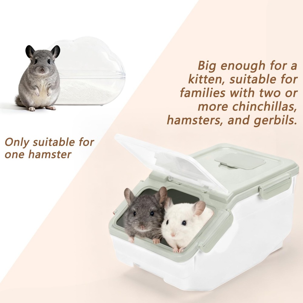 Extra Large Chinchilla Sand Bath Container Kit, Plastic Chinchilla Dust Bath ...