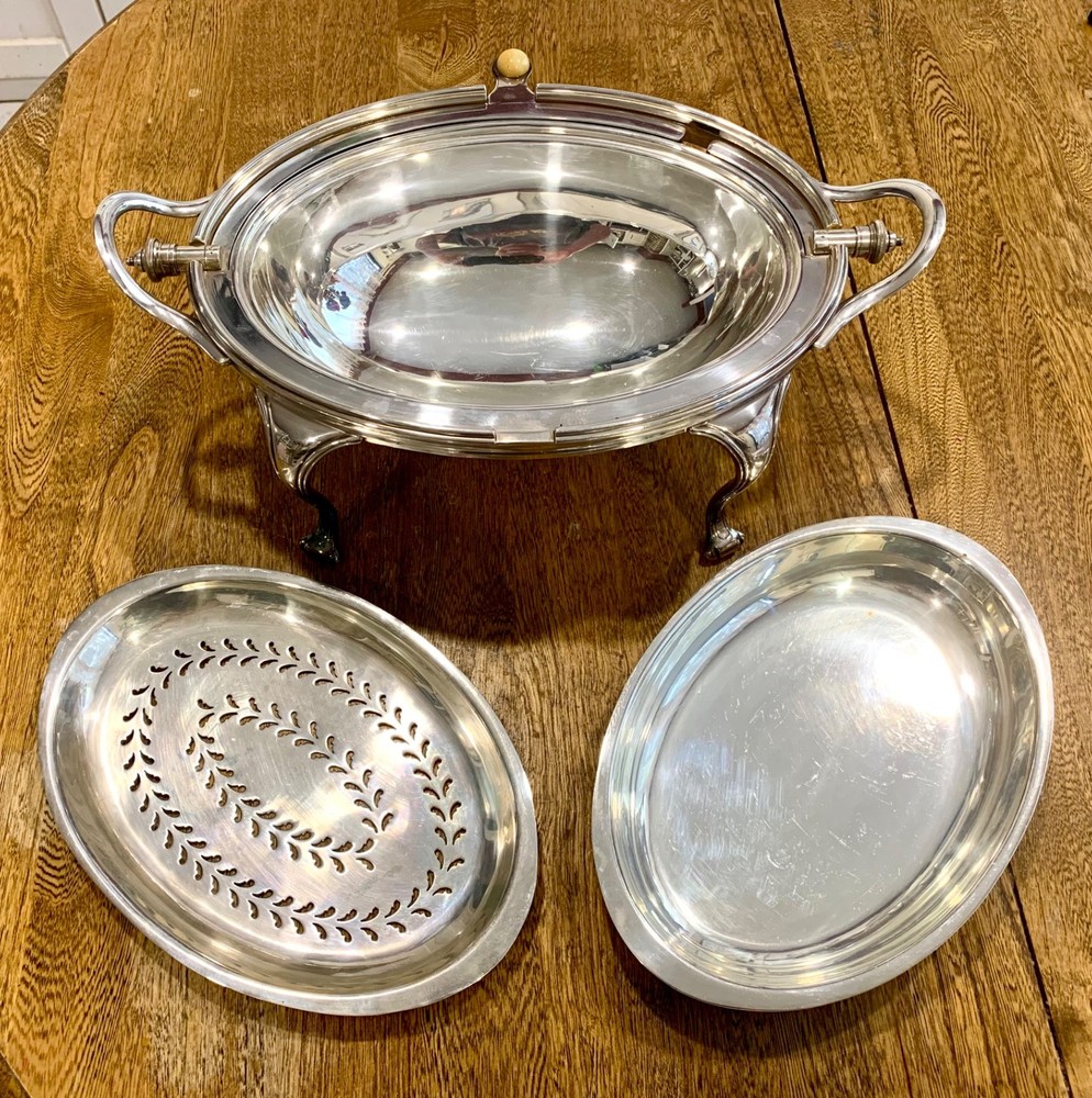 Goldsmiths & Silversmiths Silver-Plate Rotating Dome Server Regent Plate