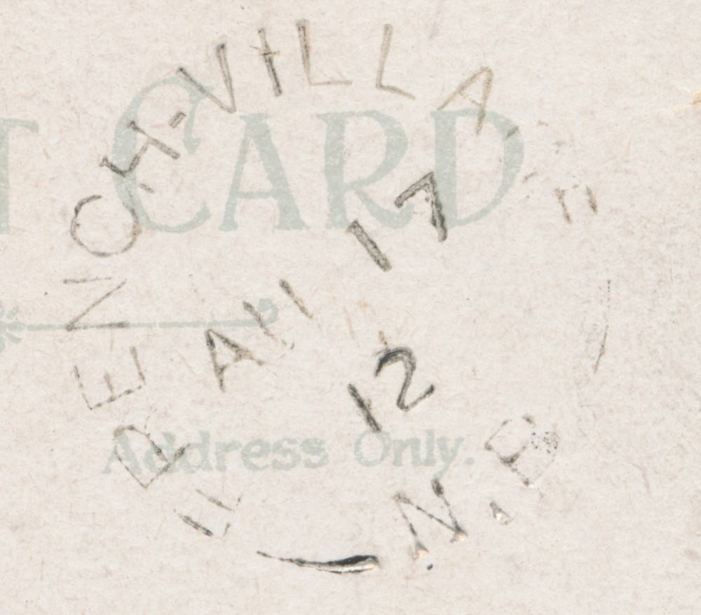 French Village, NB - 1912 Split Ring Cancel on Postcard