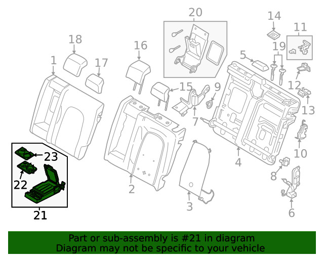Genuine Ford Armrest Assembly HP5Z-5467112-BD