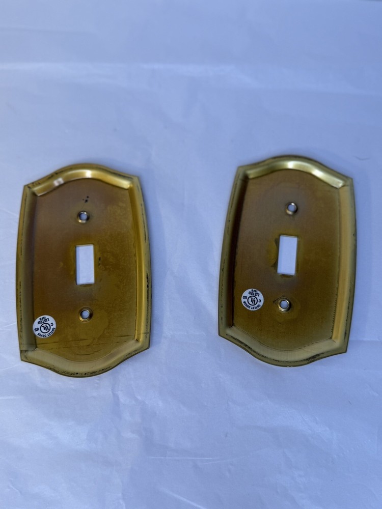 Pair Of Vintage Brass Switch plate Covers