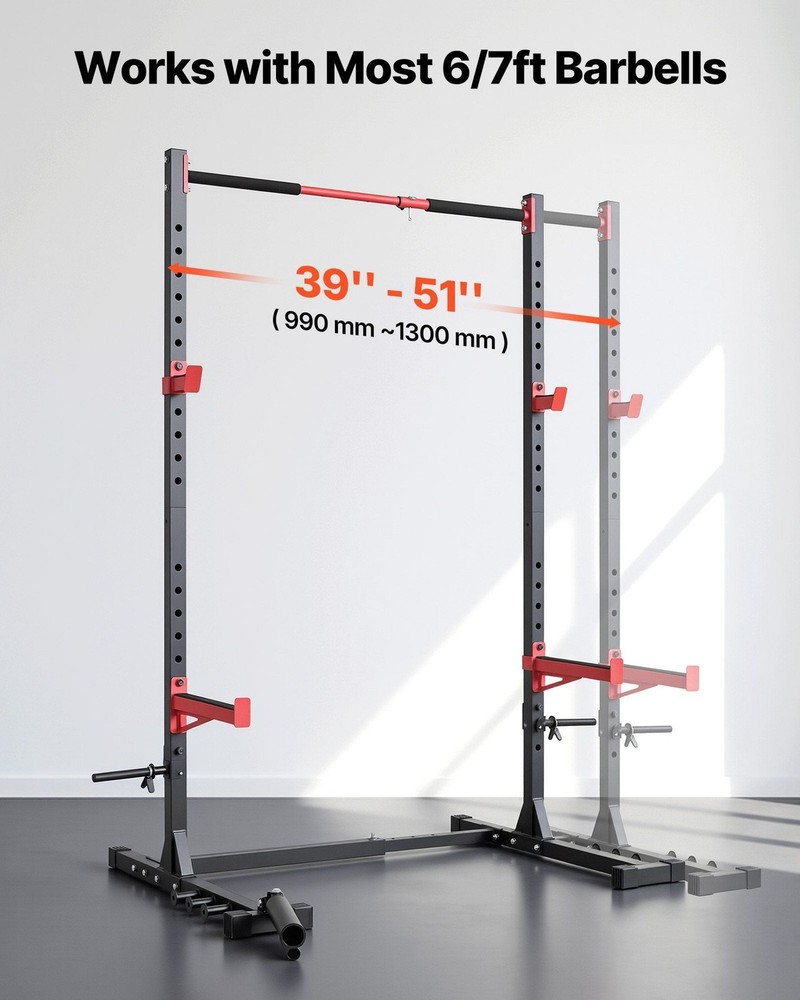 Power Cage Rack, Multifunctional Squat Rack for Home Gym, Width-Adjustable