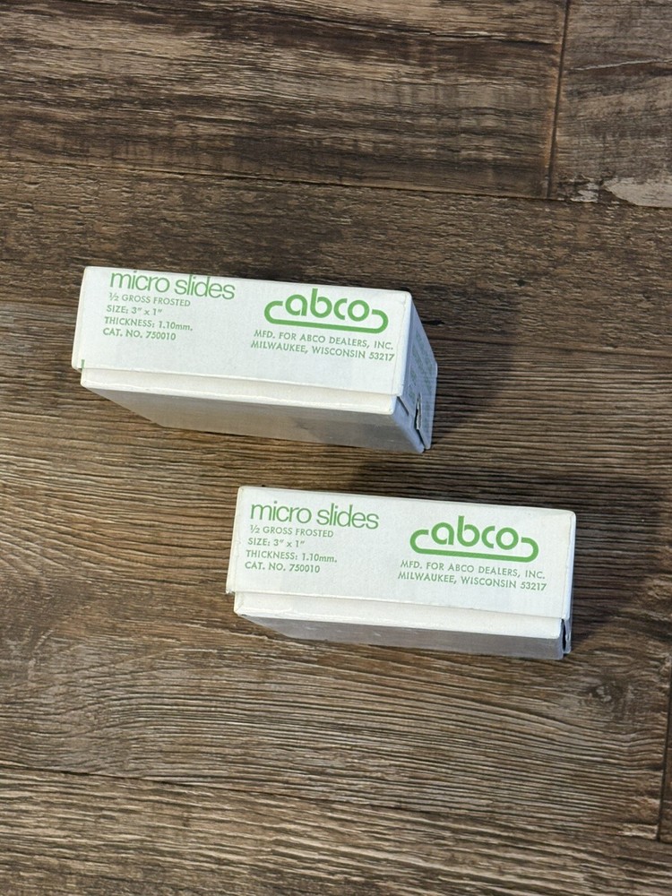 abco micro slides frosted 2 boxes 1/2 gross #750010
