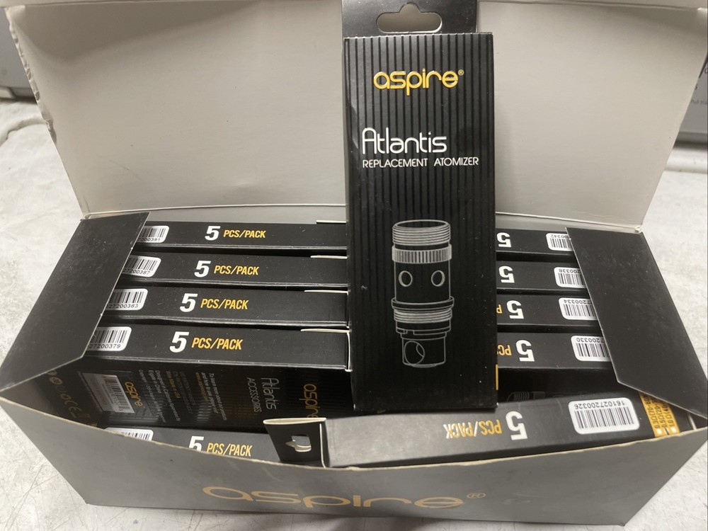 (5 count) Aspire Atlantis Coil Atomizer .5 ohm (20-30W) each pack.