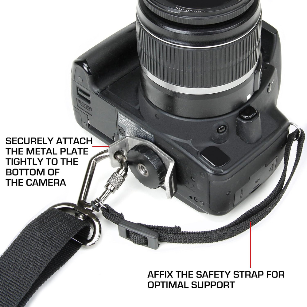 Camera Sling Shoulder Strap - Adjustable Neoprene, Safety Tether, Accessory Pock