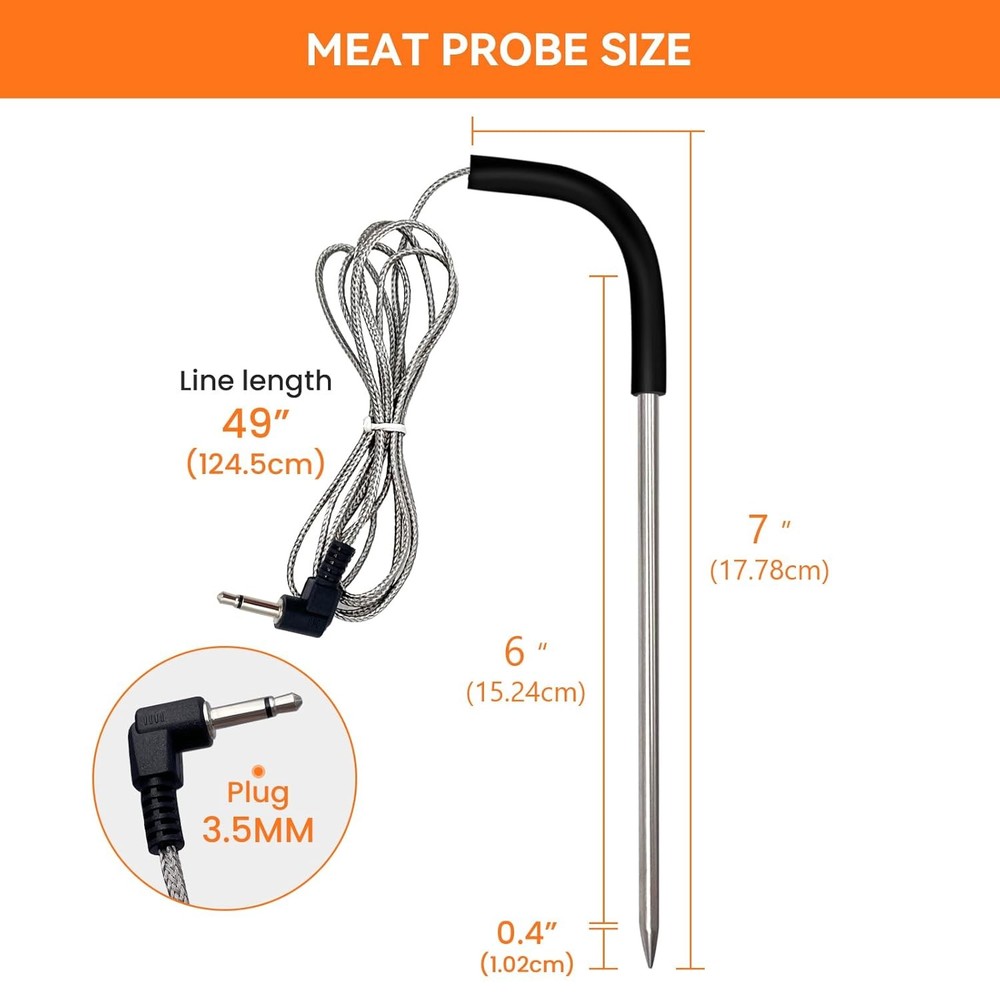 2-Pack Meat Thermometer Replacement for Pit Boss Pellet Grills and Red