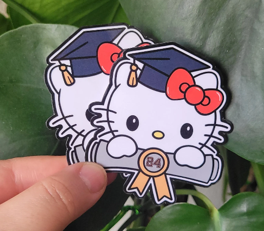 Hello Kitty Graduate Die Cut Vinyl Sticker