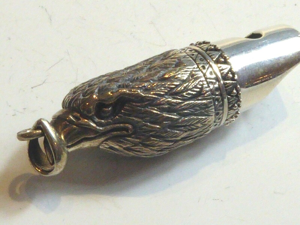 SOLID SILVER NOVELTY AMERICAN EAGLE WHISTLE