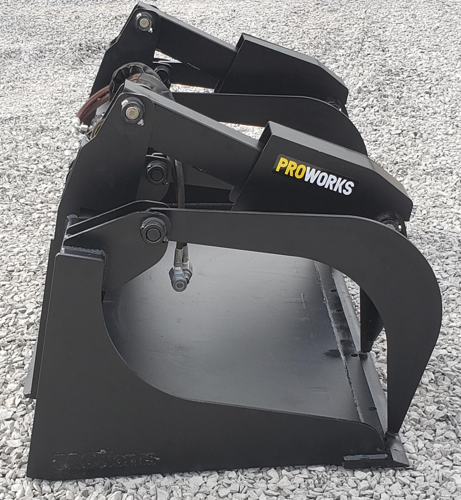 72″ Severe Duty Solid Bottom Bucket Grapple Fits Skid Steer Quick Attach Loader