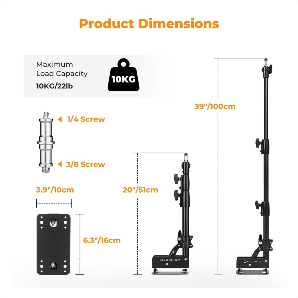 Wall Mount Boom Arm 39.4"- Rotating Triangle Stand for Ring Light, Softbox, R...
