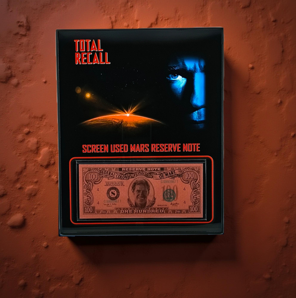 TOTAL RECALL PROP - SCREEN USED - FRAMED PROP BILL - MARS RESERVE NOTE